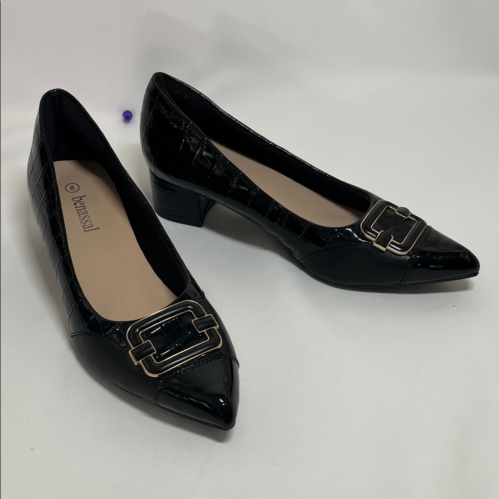 Black Heeled Loafers